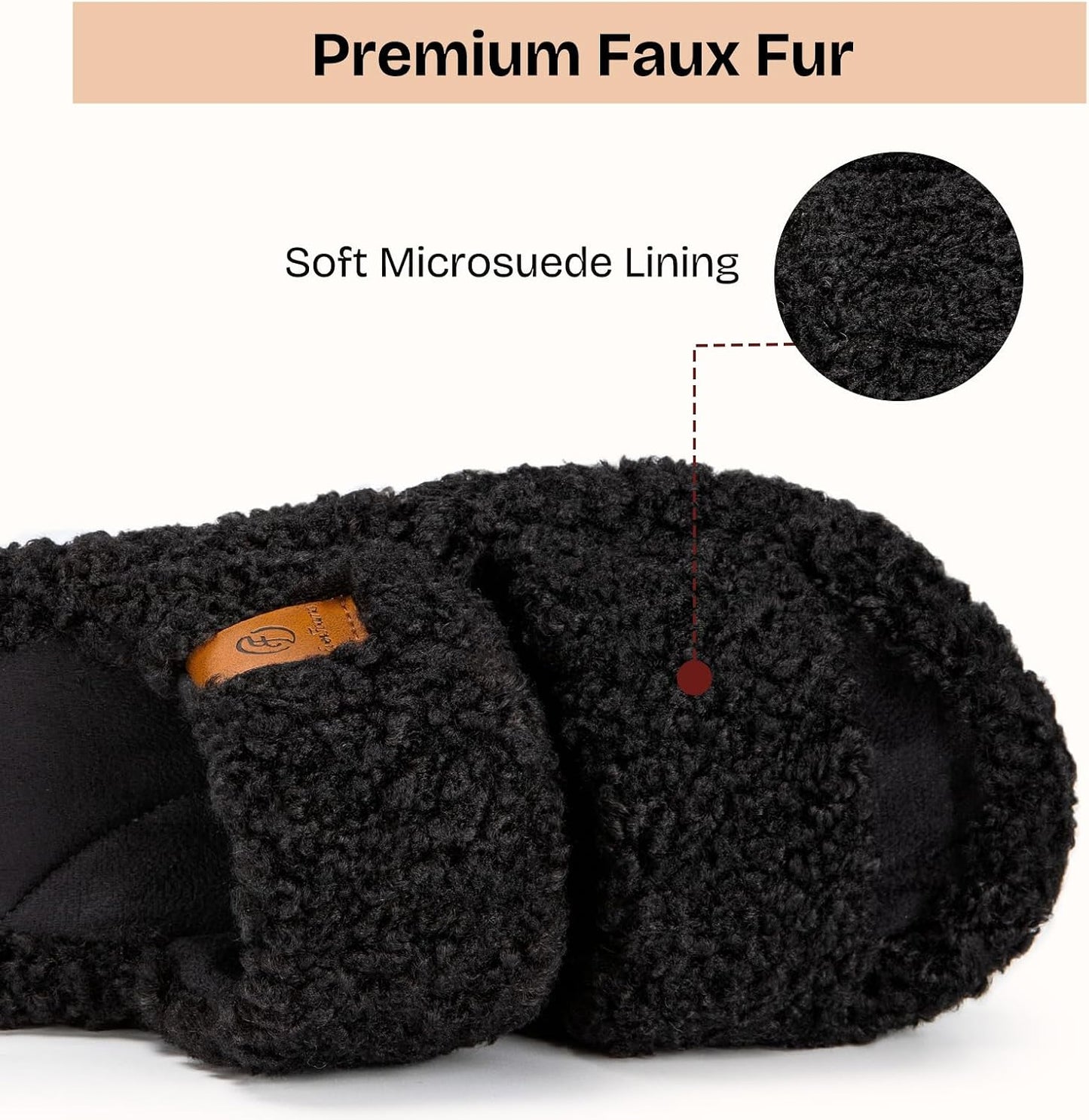 EverFoams Womens Fuzzy Open-toe Slippers Memory Foam Indoor House Shoes