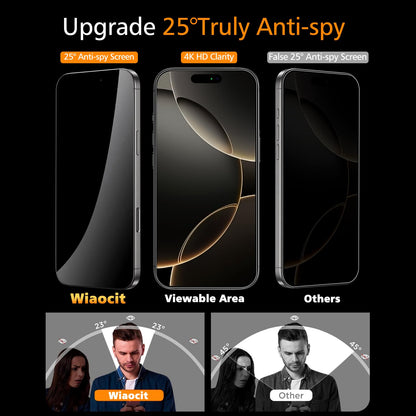 Wiaocit Tempered Glass Privacy Screen Protector for iPhone 15 Pro