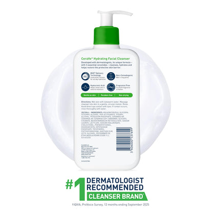 CeraVe Hydrating Cleanser with Hyaluronic Acid, Face Wash for Dry Skin,16oz