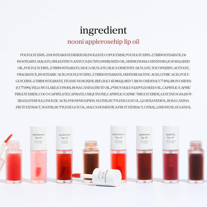 NOONI Korean Lip Oil - Applepeony - pH Color-Changing Plumping Lip Gloss