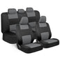 BDK PolyPro Car Seat Covers Full Set in Solid Black, Front and Rear Split Bench Seat Covers for Cars, Easy to Install Car Seats Cover Set and Accessories for Auto Trucks Van SUV - Solid Black
