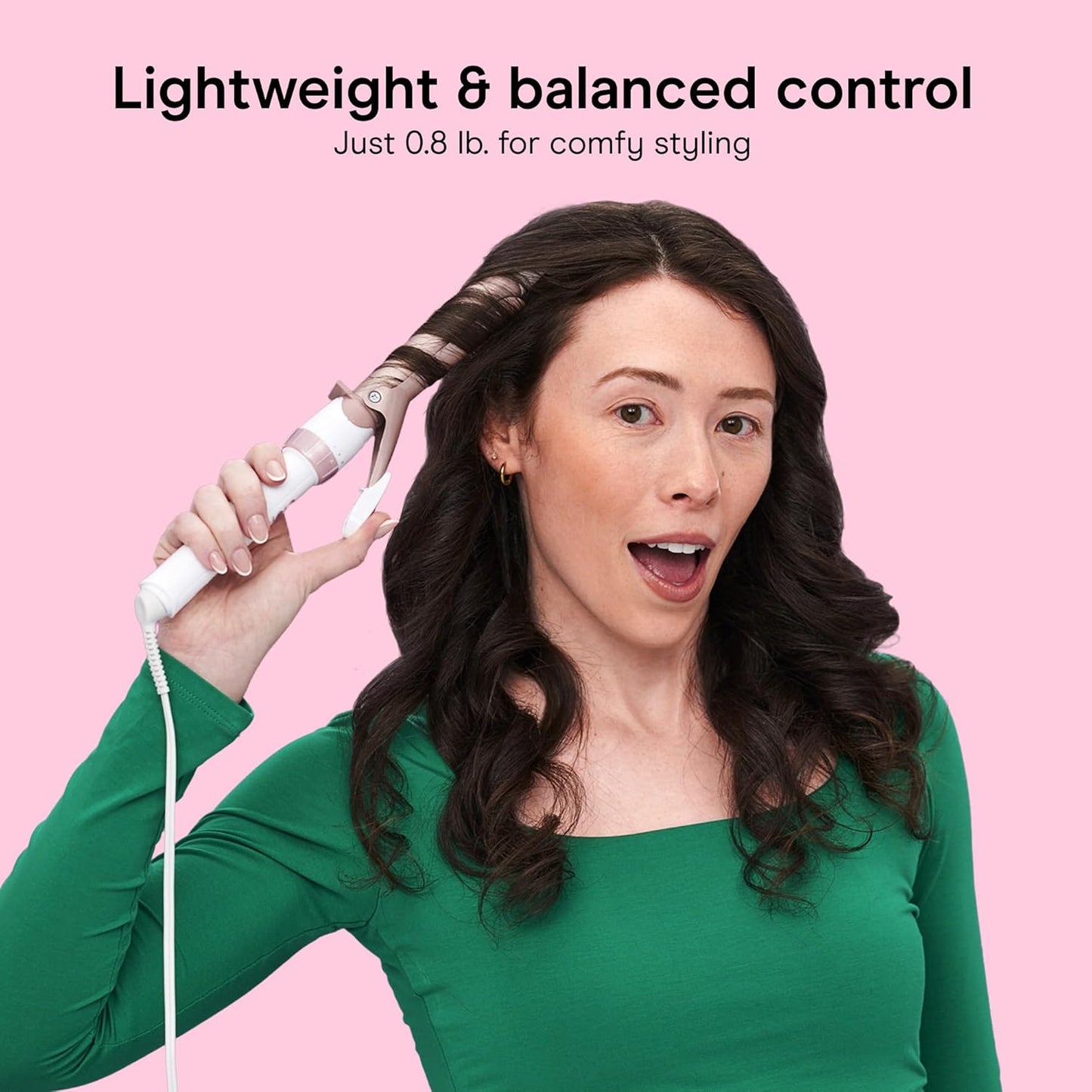 Conair Curling Iron, Double Ceramic, 1" Barrel, White/Rose Gold