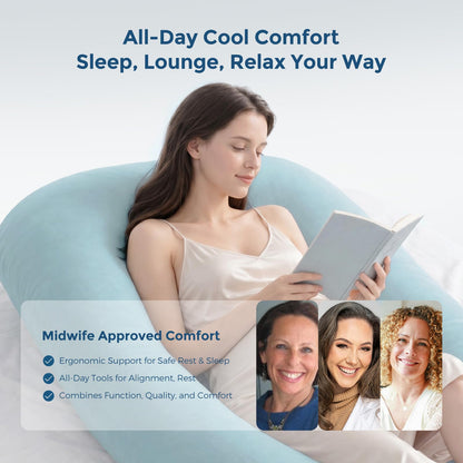 Momcozy Pregnancy Pillow for Sleeping - U Shaped Full Body Maternity Pillow