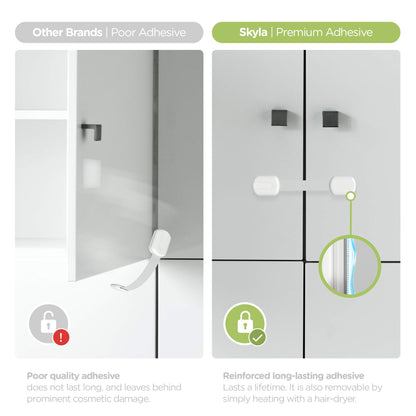 SKYLA HOMES Child Safety Cabinet Locks, White, 8 Pack