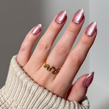 Glamnetic Press On Nails - Short Almond, Glossy Fake Nails 24 Pc Full Kit