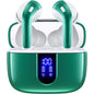 TAGRY Bluetooth Headphones True Wireless Earbuds 60H Playback LED Power Display Earphones with Wireless Charging Case IPX5 Waterproof in-Ear Ear buds with Mic for TV Smart Phone Laptop Computer Sports