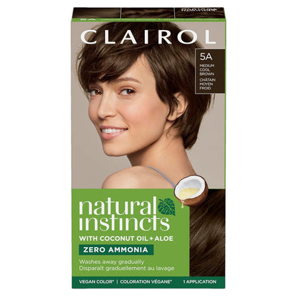 Clairol Natural Instincts Demi-Permanent Hair Dye, 4 Dark Brown | 1 Pack