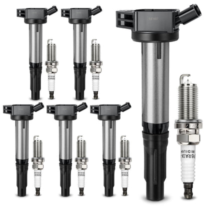UF667 Ignition Coil & ILZFR6D11 Double Iridium Spark Plug for BMW 2.5-6.0L