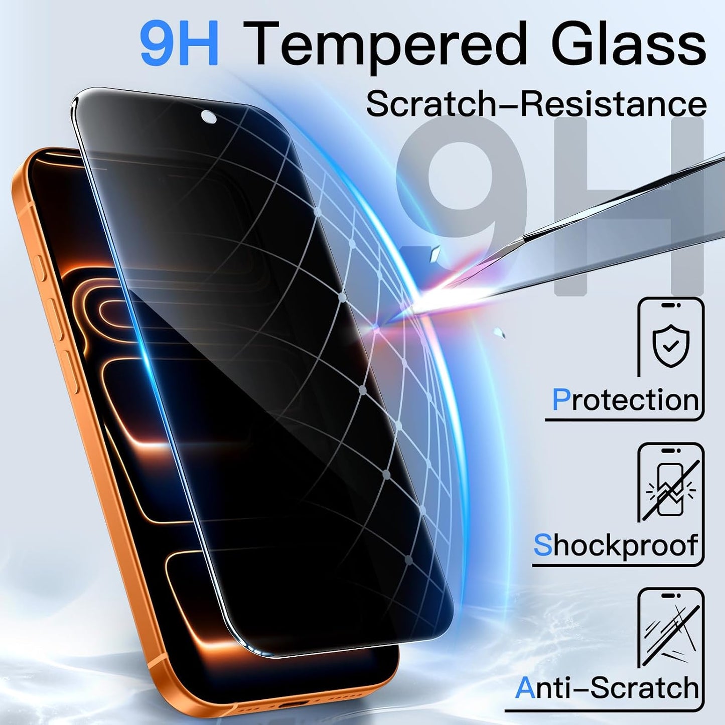 JETech Privacy Screen Protector for iPhone 17 Pro Max, 2-Pack