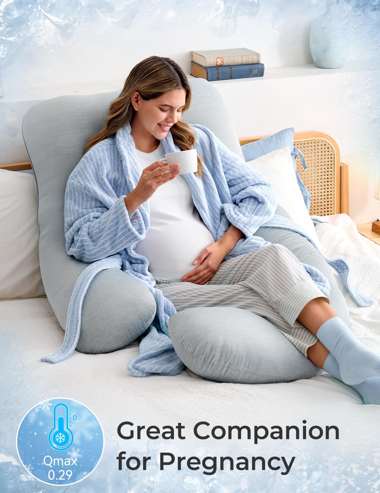 Momcozy Pregnancy Pillow for Sleeping - U Shaped Full Body Maternity Pillow