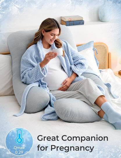 Momcozy Pregnancy Pillow for Sleeping - U Shaped Full Body Maternity Pillow