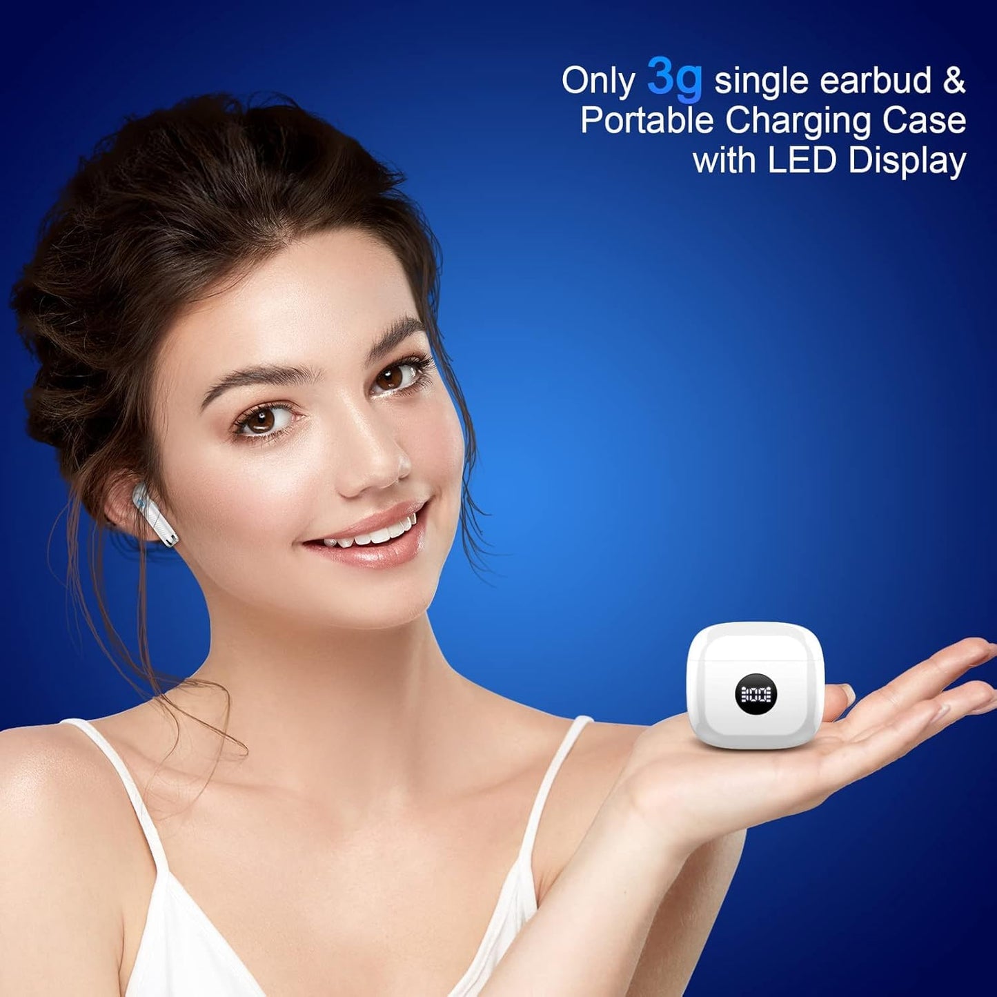Wireless Earbuds, Bluetooth 5.4 Ear Buds, LED Power Display, 6D Bass Stereo