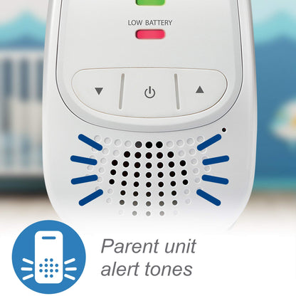 VTech Audio Baby Monitor — No Static DECT 6.0, No WiFi, Hack-Proof | 8Hr Battery, Belt Clip, 1000ft Range, 5-Level Sound Indicator | DM111