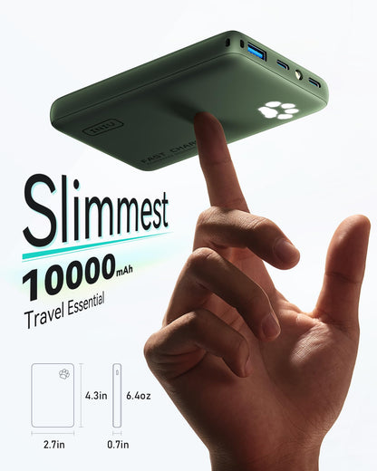 INIU 10000mAh 45W Fast Charging Portable Charger, Smaller Travel Power Bank