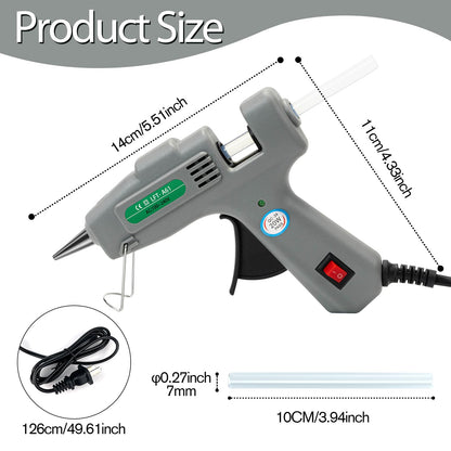 SHJADE Hot Glue Gun with 30 Glue Sticks, 20W Mini Hot Melt Gun Kit(White)