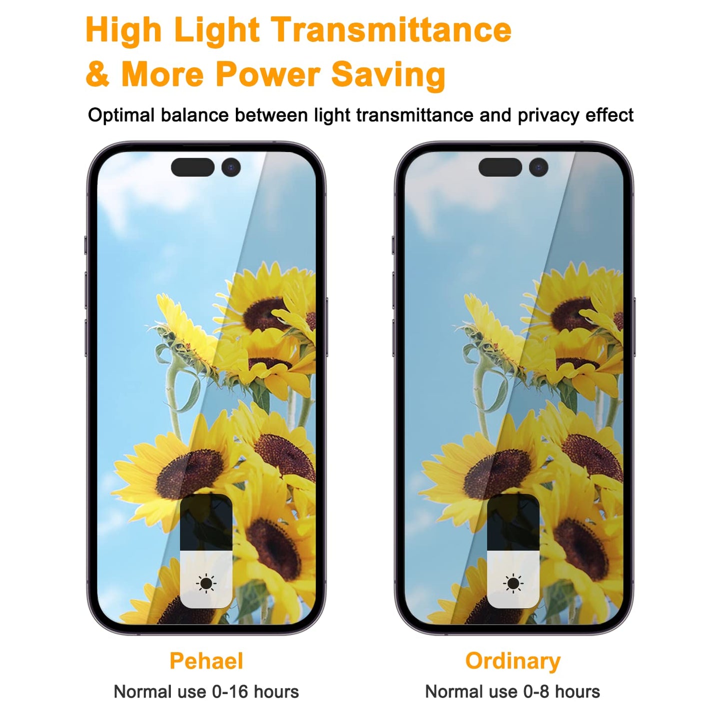 PEHAEL for iPhone 16 Pro Max Privacy Screen Protector+Camera Lens Protector