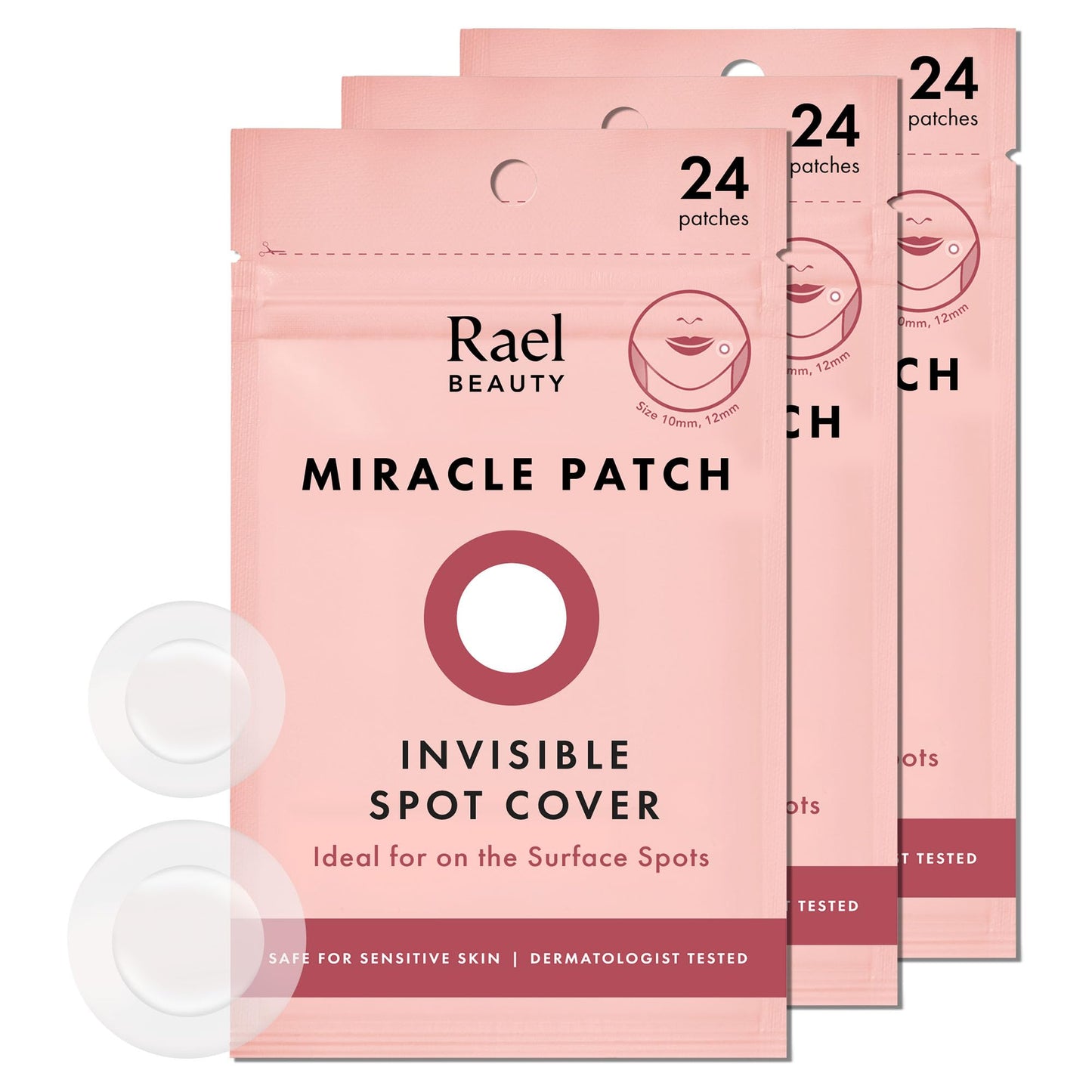 Rael Miracle Invisible Spot Cover Hydrocolloid Acne Pimple Patches (96 Ct)