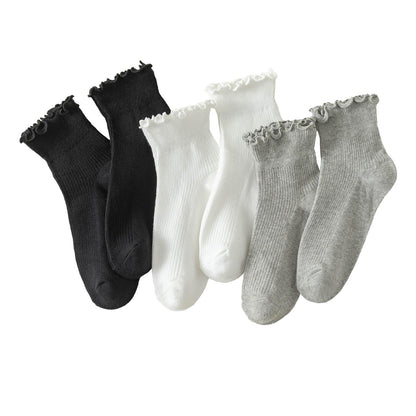 Hstyle 6 Pairs of Ruffle Socks Women, Cute Ruffle Ankle Socks