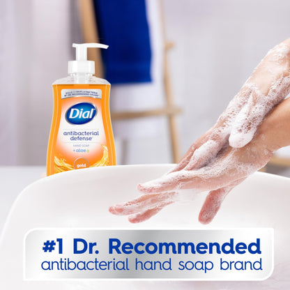 Dial Antibacterial Defense Liquid Hand Soap + Aloe, White Tea Scent, 11 Fl Oz (Pack of 4), Dermatologist-Tested Hand Wash, Gentle Formula