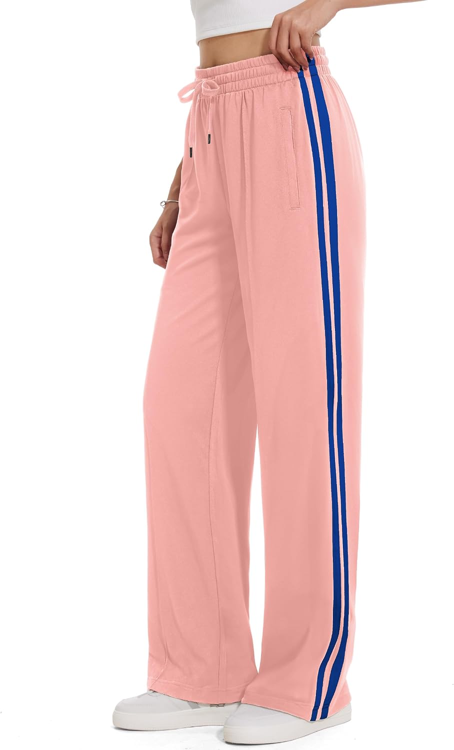 Tapata Women's 26/28/30/32/34/36 Inseam Track Pants Loose Straight Leg Jogging Sweatpants Warm-Up Sports Athletic Running