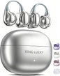 King Lucky Clip-On Earbuds Gen 3, Open-Ear Wireless Bluetooth 6.0 Headphones with Mic, Secure Fit for Small Ears & Glasses Wearers, 50H Playtime, ENC, IPX5 Waterproof Sport Ear Buds (Purple)
