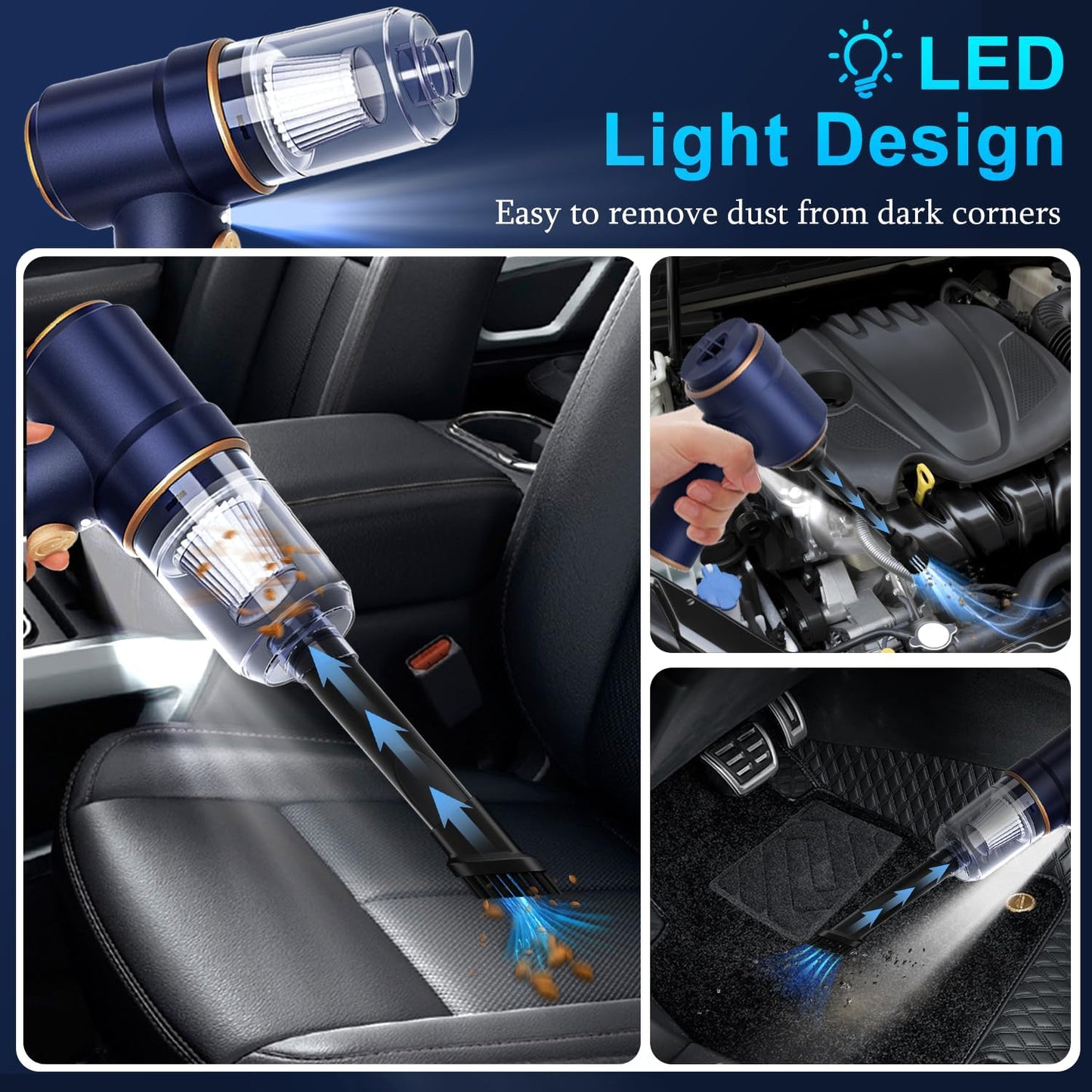 KMM Handheld Car Vacuum Cleaner, Hand Held Vacuum Cleaner and Air Duster