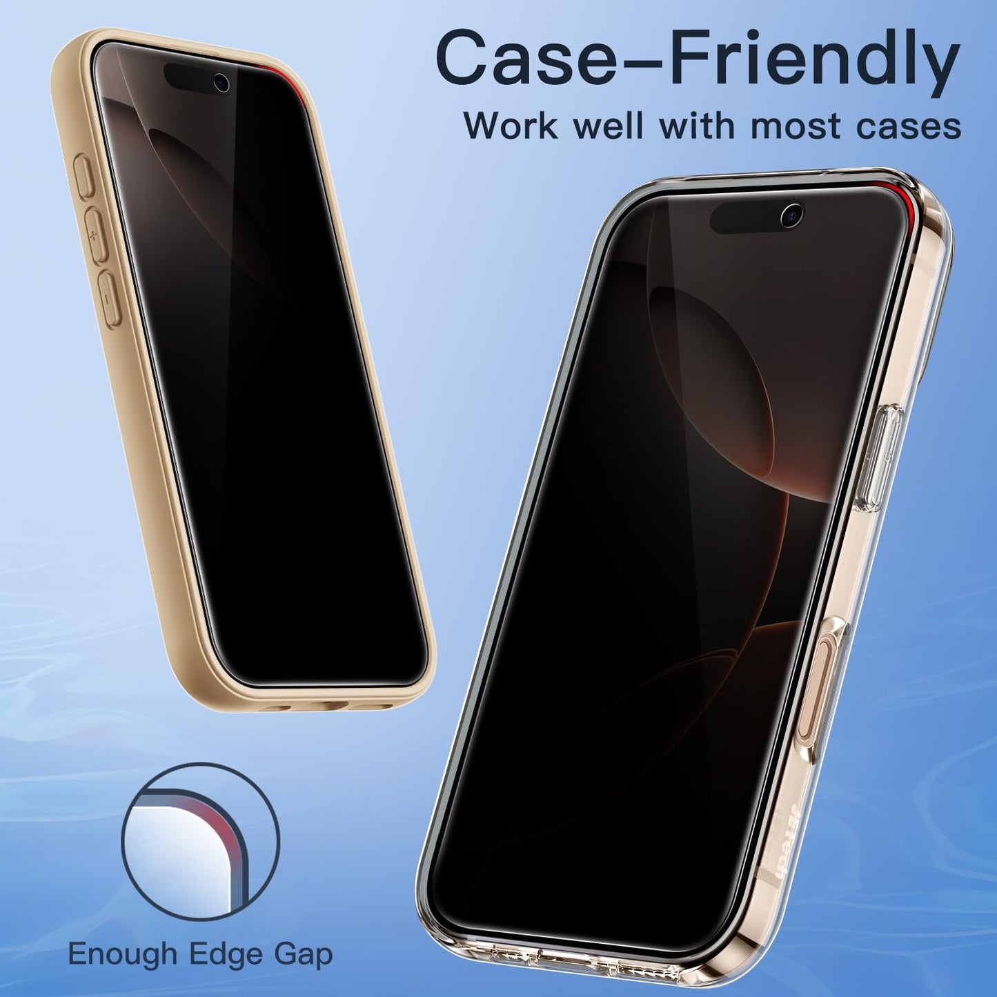 JETech Privacy Screen Protector for iPhone 17 Pro Max, 2-Pack