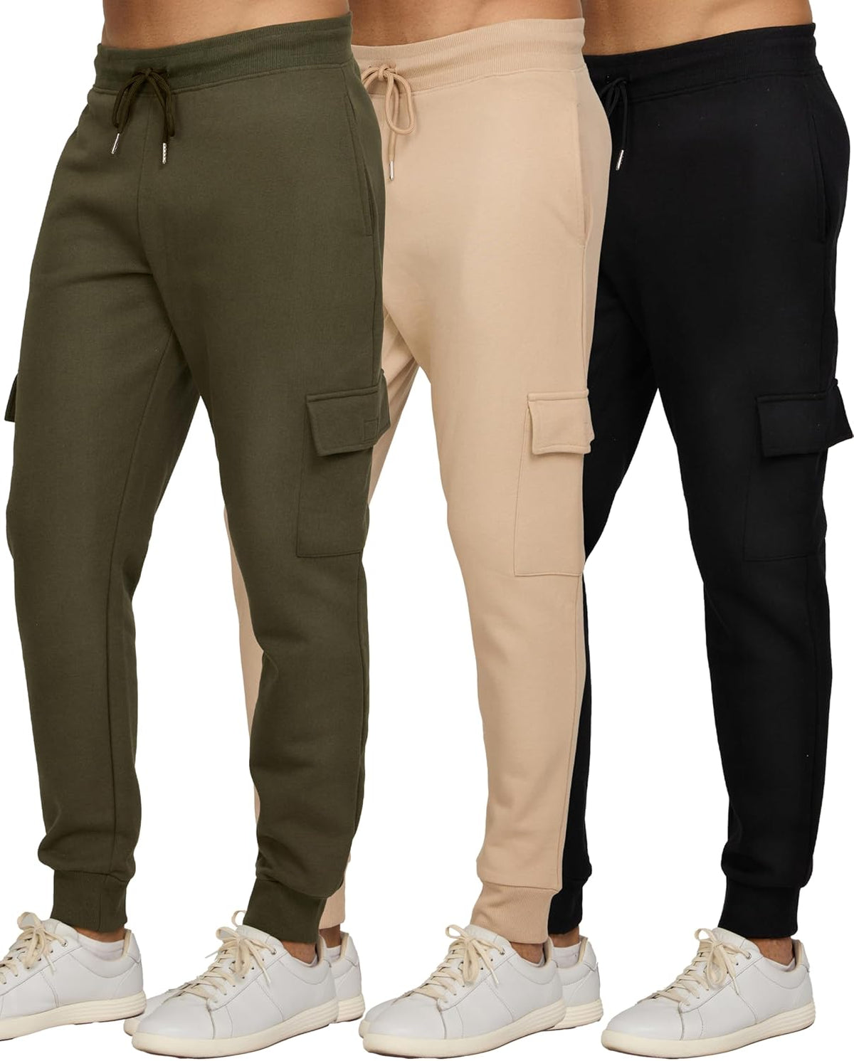 PURE CHAMP Sweatpants for Men 3 Pack Fleece Athletic Workout Joggers Mens Sweatpants with Zipper Pockets Size S-3XL
