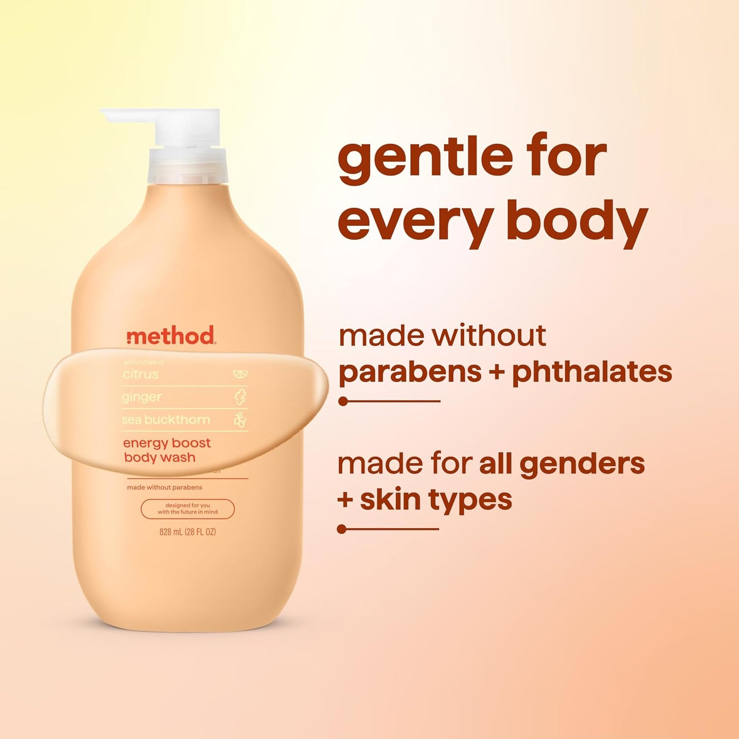 Method Body Wash, Island Mist-Leaves Skin Feeling Soft & Moisturized, Made Without Parabens, Notes of Hibiscus, Mango Nectar & Passion Fruit, 28 fl oz