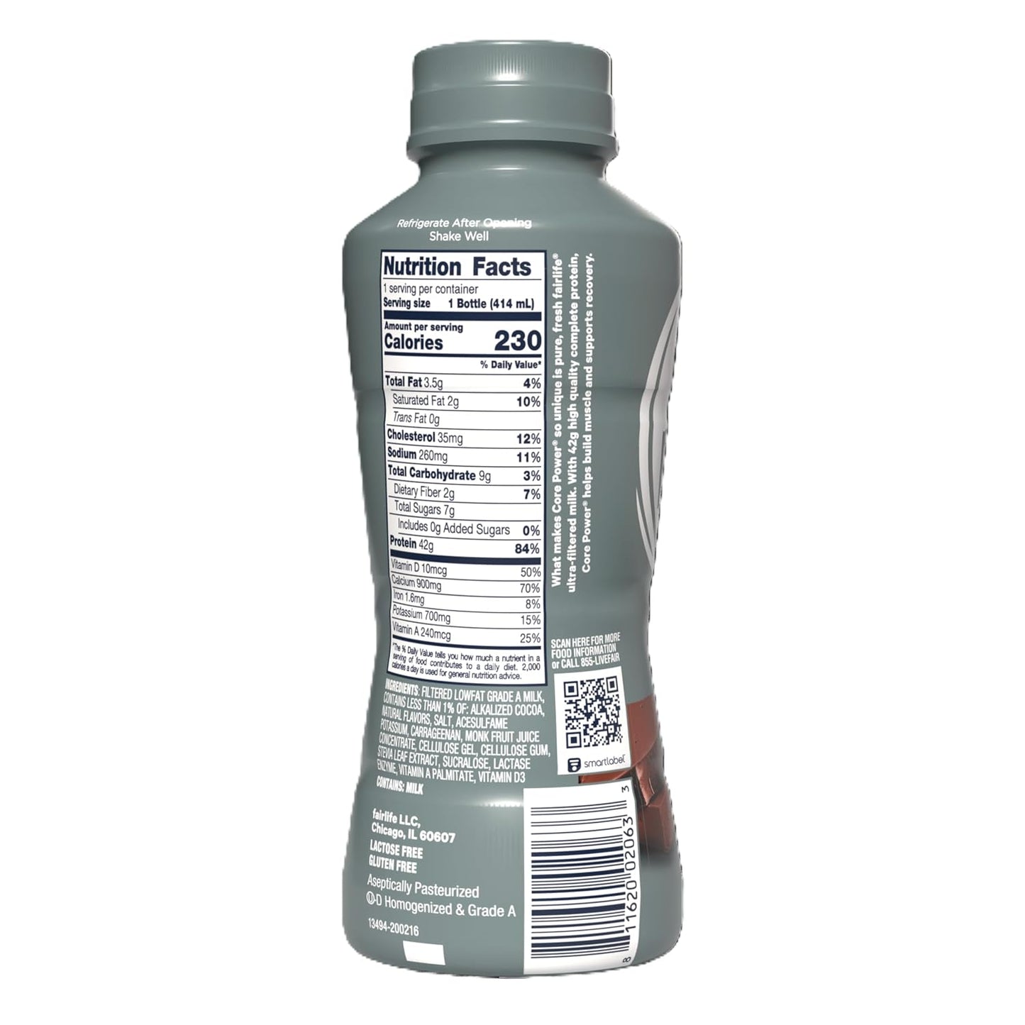 Core Power Elite High Protein Shake, Chocolate, 42g Bottle, 14oz, 12 Pack