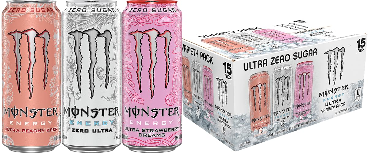 Monster Energy Zero Ultra, Sugar Free Energy Drink, 16 Ounce