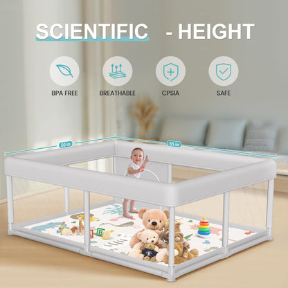Hiaksedt Baby Playpen 50x50 Inch, Play Pens for Babies and Toddlers