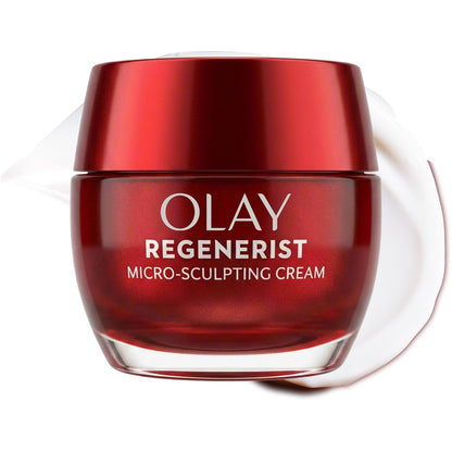 Olay Face Moisturizer, Regenerist Micro-Sculpting Facial Cream for Women - Anti-Aging, Anti-Wrinkle, Firming Skin Care - Triple Collagen Cream, Peptide Moisturizer, Hyaluronic Acid, Niacinamide, 1.7oz