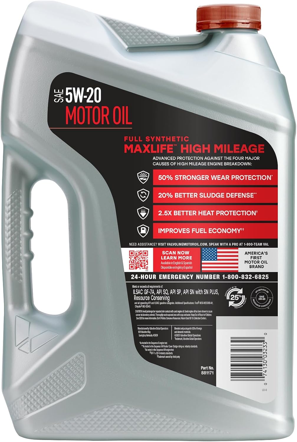 Valvoline MaxLife High Mileage 5W-30 Synthetic Blend Motor Oil 5 Quart