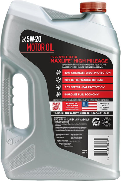 Valvoline MaxLife High Mileage 5W-30 Synthetic Blend Motor Oil 5 Quart