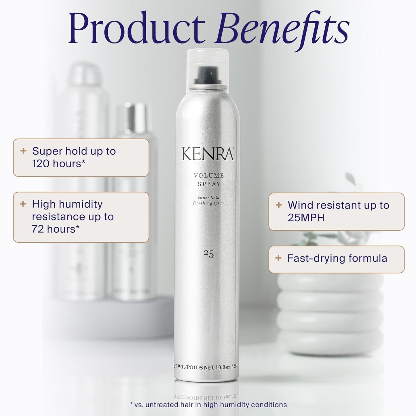 Kenra Professional Volume Spray 25 | Super Hold Finishing & Styling Hairspray | Flake-free & Fast-drying | Wind & Humidity Resistance | All Hair Types