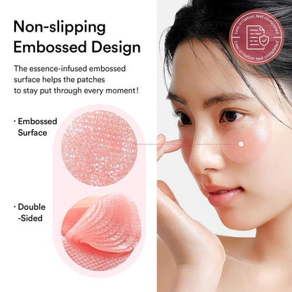 Abib PDRN Retinal Eye Patches for Rejuvenating & Puffy Eyes with Glow Jelly, Niacinamide, 60 Count, Korean Skin Care