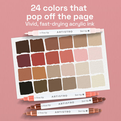 ARTISTRO Dual-Tip Acrylic Paint Marker Pens - Set of 36