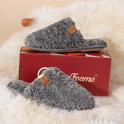 EverFoams Women's Fuzzy Slippers Warm Cozy Memory Foam Indoor House Shoes