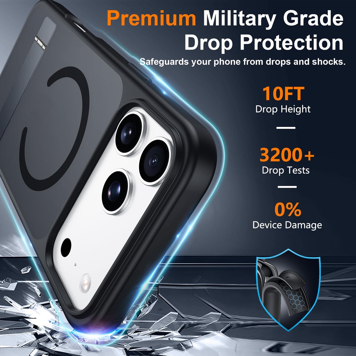 SPIDERCASE Magnetic for iPhone 17 Pro Max Case,with Kickstand,Clear