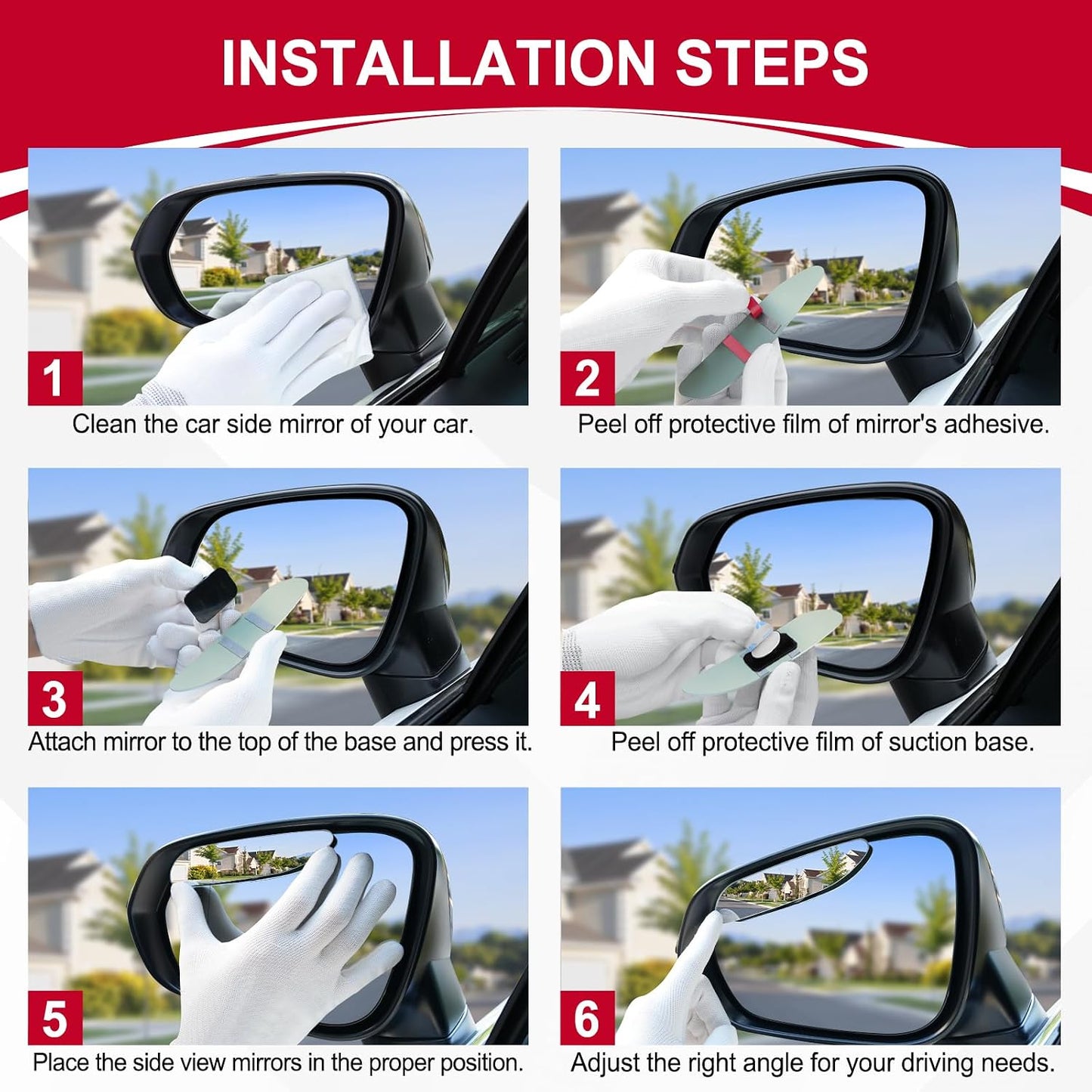 LivTee Blind Spot Car Mirror, HD Glass Frameless Convex Side Mirror Blindspot, Wide Angle Rear View Mirrors for SUVs, Trucks and RVs - Car Accessories
