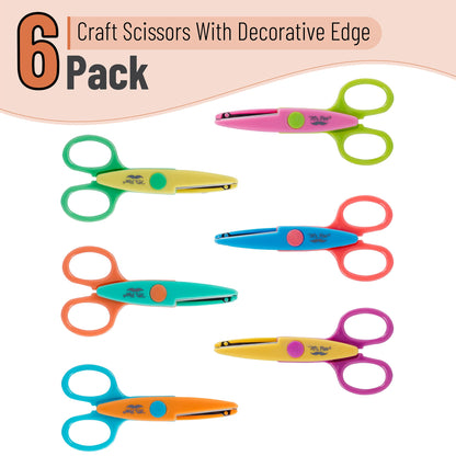 Mr. Pen- Craft Scissors Decorative Edge, 6 Pack, Bright Zig Zag Scissors