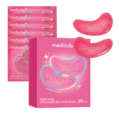 medicube Jelly Eye Mask PDRN Pink Collagen - Hydrogel Eye Patches, 50 Pairs