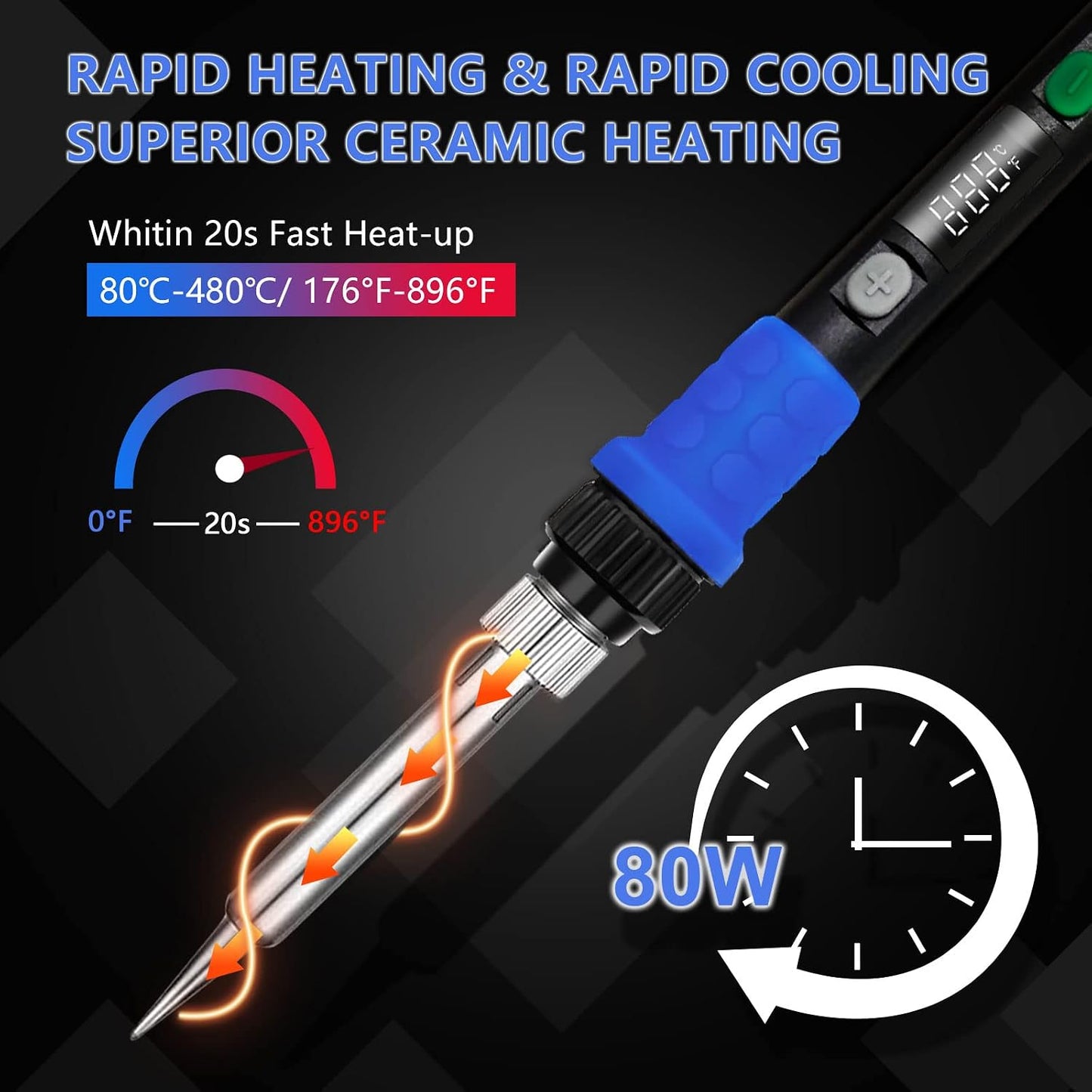 Soldering Iron, 60W 110V Adjustable Temperature Soldering Iron Pen, Portable Welding Tool, Fast Heating, for Electronic Repair, Jewelry, DIY