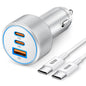 67W 3-Port Super Fast Type C Car Charger USB C for Samsung S26 S25 S24 S23