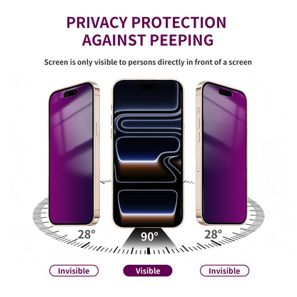 2 Pack Privacy Screen Protector for iPhone 17 Pro Max Tempered Glass 6.9'' Private Saver Anti-Spy Eye Protection Anti-Scratch Full Coverage No Bubble