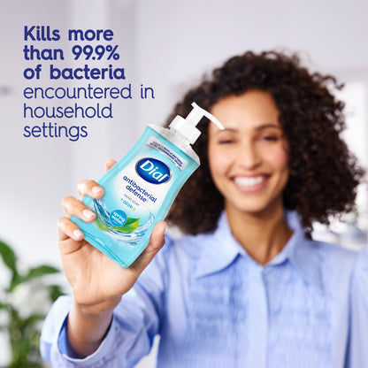 Dial Antibacterial Defense Liquid Hand Soap + Aloe, White Tea Scent, 11 Fl Oz (Pack of 4), Dermatologist-Tested Hand Wash, Gentle Formula