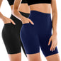 Leafigure 2 Pack Womens Biker Shorts with Pockets 6"
