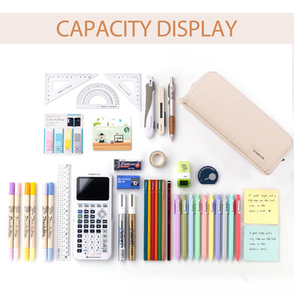 CICIMELON Large Capacity Pencil Case 3 Compartment Pouch Pen Bag for School Teen Girl Boy Men Women (Pink)