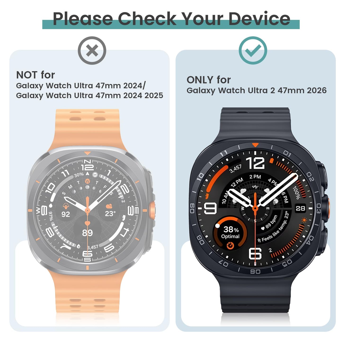 Tensea 5+5PCS for Samsung Galaxy Watch Ultra 47mm Screen Protector Case